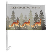 Borzoi National Bound Car Flag