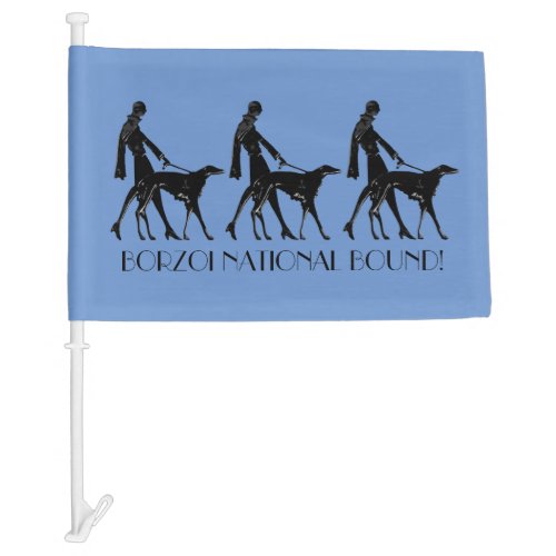 Borzoi National Bound Deco Car Flag