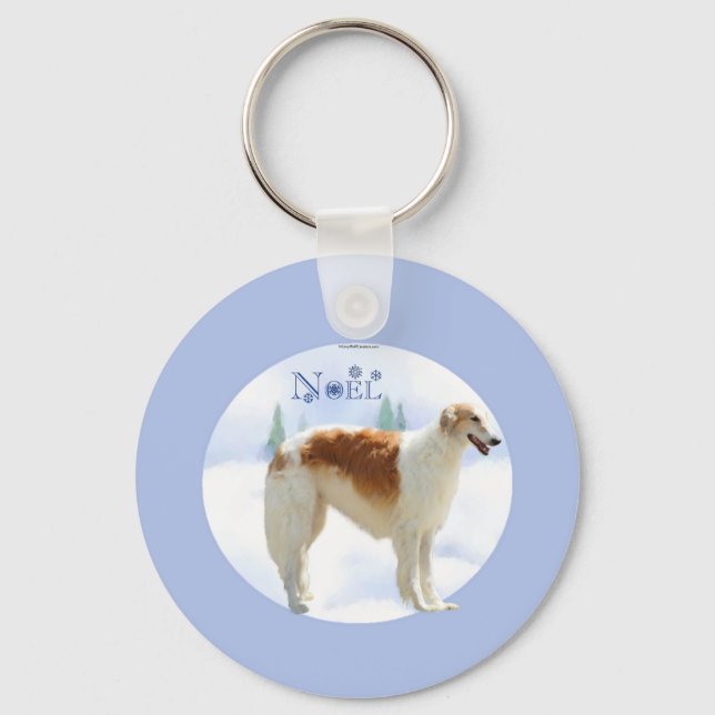 Borzoi Noel Keychain (Front)