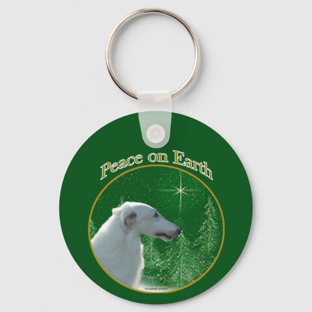 Borzoi Peace Keychain (Front)