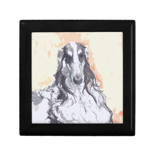 Borzoi Portrait Jewelry Box