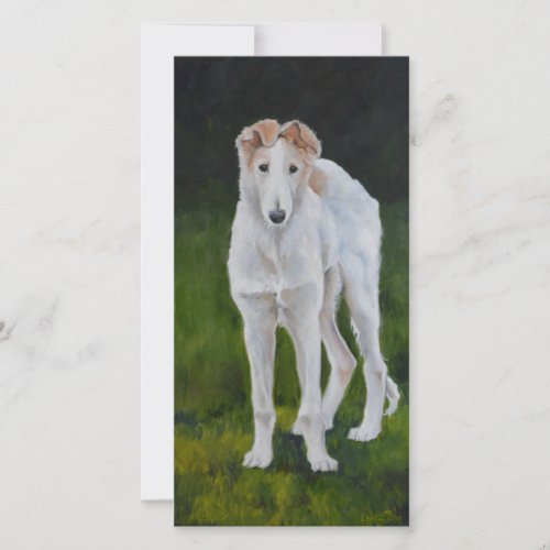 Borzoi Puppy Dog Art Thank You Card