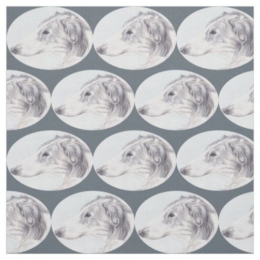 Borzoi Russian Wolfhound Dog Art Fabric