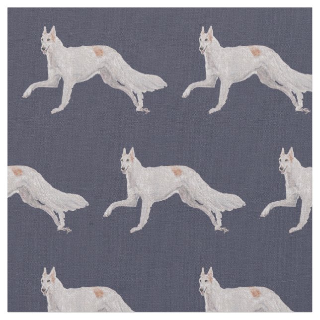 Borzoi Russian Wolfhound Dog Art Fabric (Close Up)