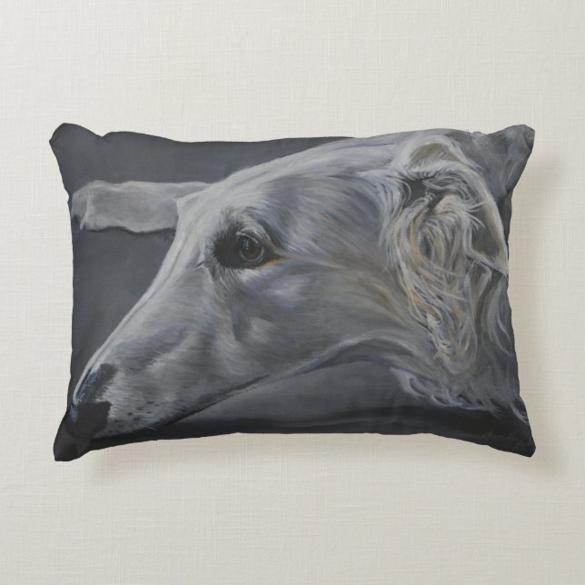 Borzoi Russian Wolfhound Dog Art Throw Pillow (Front)