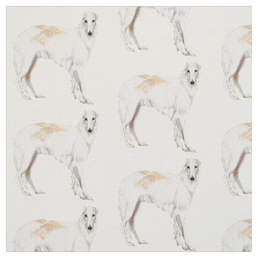 Borzoi Russian Wolfhound Standing Dog Art Fabric