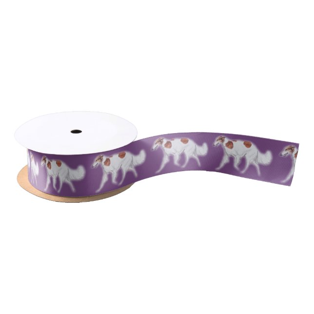 Borzoi Russian Wolfhound Trotting Dog Art Ribbon (Spool)