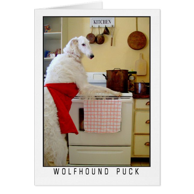 Borzoi Russian Wolfhound "Wolfhound Puck" Dog Cards (Front)