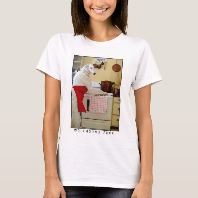 Borzoi Russian Wolfhound "Wolfhound Puck" Dog T-Shirt (Front)
