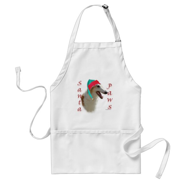 Borzoi Santa Paws Adult Apron (Front)