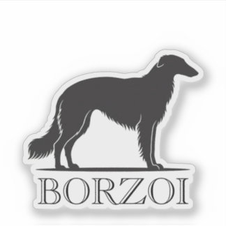 Borzoi Silhouette Sticker