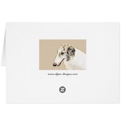 Borzoi (Silver Brindle) Painting Original Dog Art (Back Horizontal)