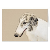 Borzoi (Silver Brindle) Painting Original Dog Art (Front Horizontal)