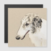Borzoi (Silver Brindle) Painting Original Dog Art (Front/Back)