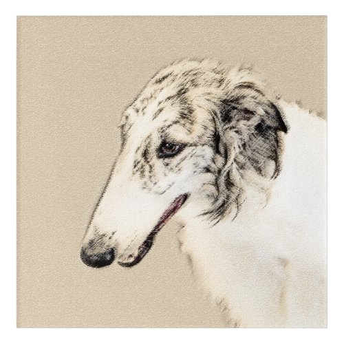 Borzoi Silver Brindle Painting Original Dog Art