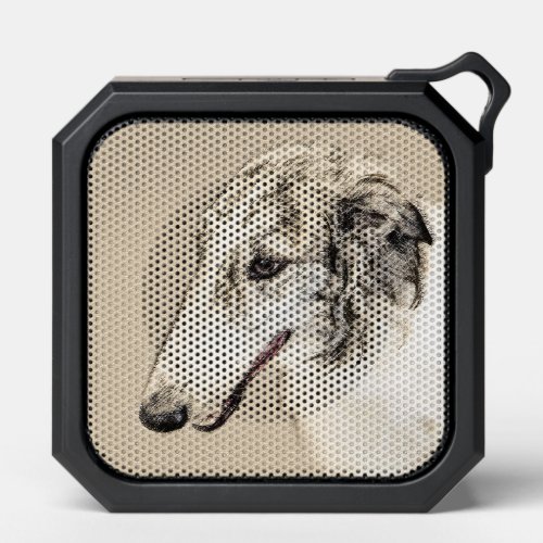 Borzoi Silver Brindle Painting Original Dog Art Bluetooth Speaker