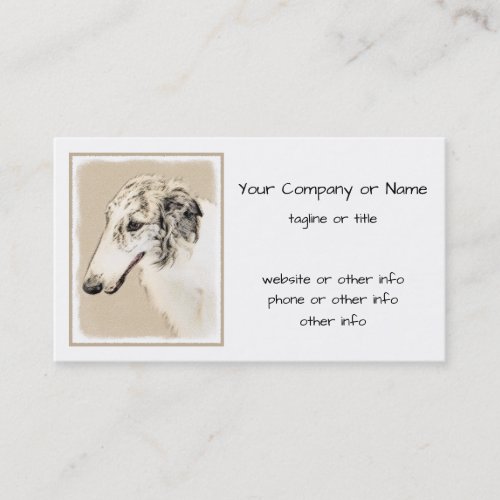 Borzoi Silver Brindle Painting Original Dog Art Business Card