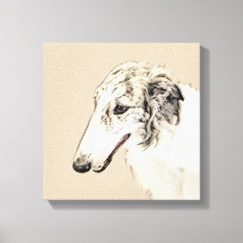 Borzoi Silver Brindle Painting Original Dog Art Canvas Print