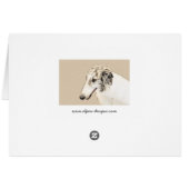 Borzoi (Silver Brindle) Painting Original Dog Art Cards (Back Horizontal)