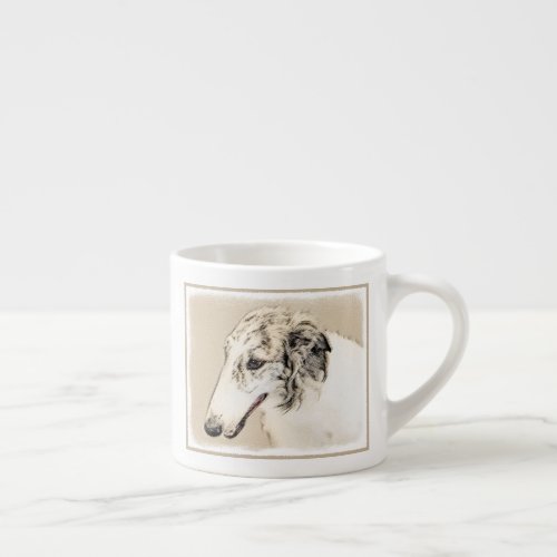 Borzoi Silver Brindle Painting Original Dog Art Espresso Cup