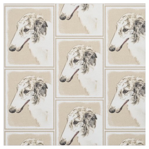 Borzoi (Silver Brindle) Painting Original Dog Art Fabric