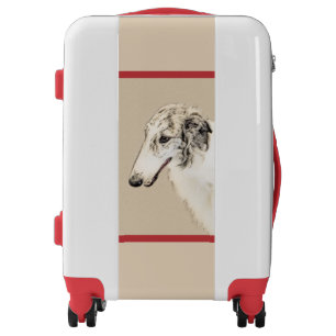 Borzoi (Silver Brindle) Painting Original Dog Art Luggage