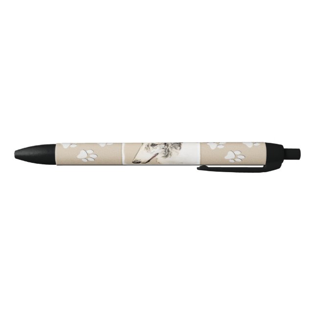 Borzoi (Silver Brindle) Painting Original Dog Art Pen (Bottom)