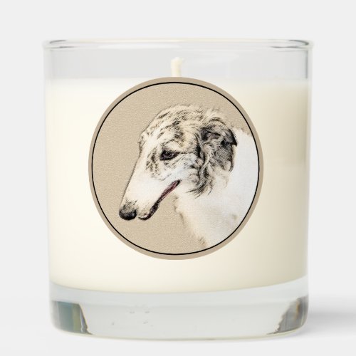 Borzoi Silver Brindle Painting Original Dog Art Scented Candle