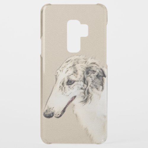 Borzoi Silver Brindle Painting Original Dog Art Uncommon Samsung Galaxy S9 Plus Case
