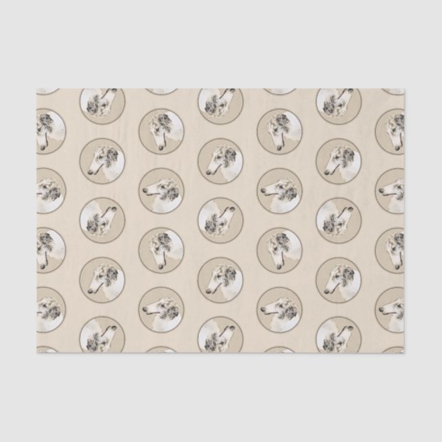 Borzoi Silver Brindle Painting Wolfhound Dog Art Tissue Paper (Front)