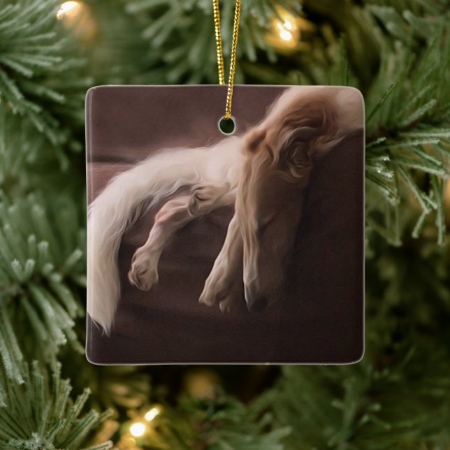 Borzoi Slumber Christmas Ornament (Tree)
