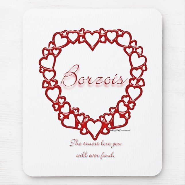 Borzoi True Love Mouse Pad (Front)