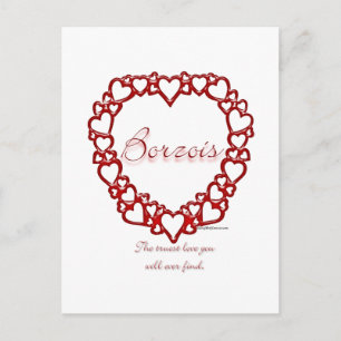 Borzoi True Love Postcard