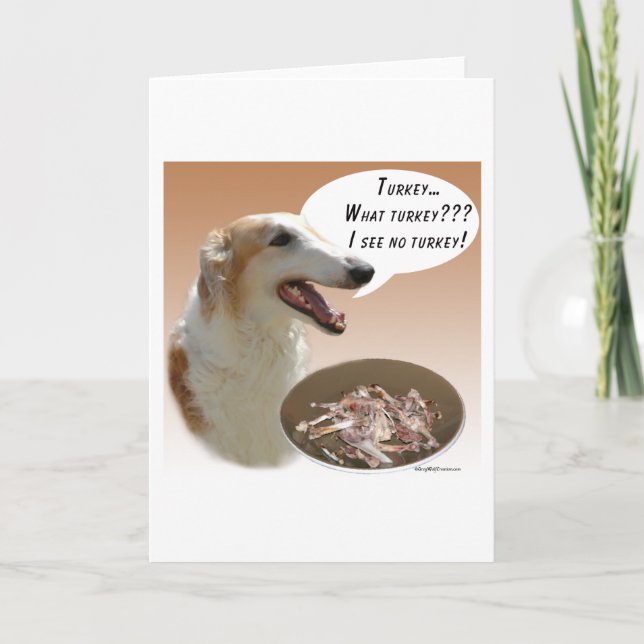 Borzoi Turkey Holiday Card (Front)