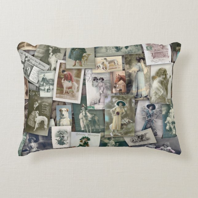 Borzoi, Vintage Decorative Pillow (Front)