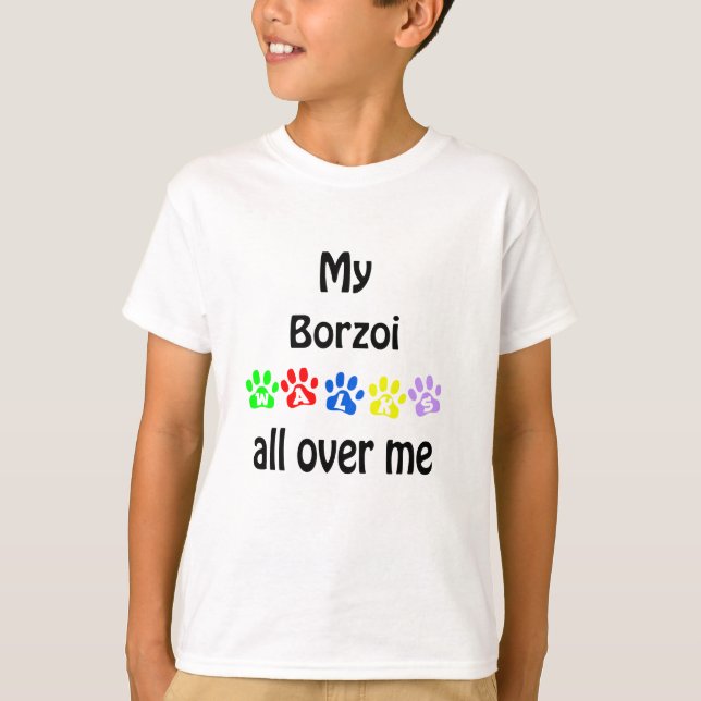 Borzoi Walks Design T-Shirt (Front)