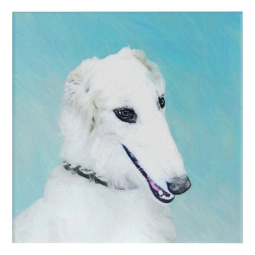 Borzoi White Painting _ Cute Original Dog Art