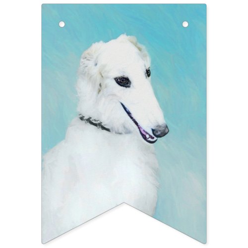 Borzoi White Painting _ Cute Original Dog Art Bunting Flags
