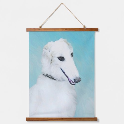 Borzoi White Painting _ Cute Original Dog Art Hanging Tapestry