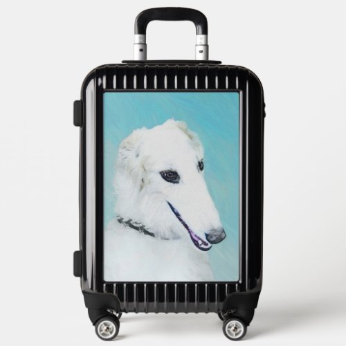 Borzoi White Painting _ Cute Original Dog Art Luggage