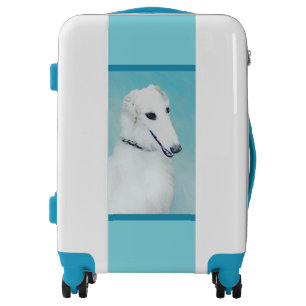 Borzoi (White) Painting - Cute Original Dog Art Luggage