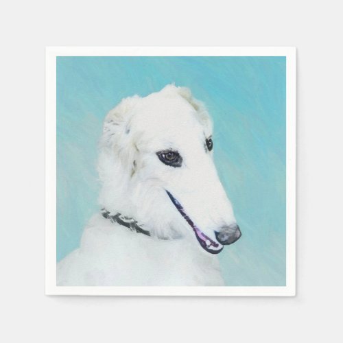 Borzoi White Painting _ Cute Original Dog Art Napkins