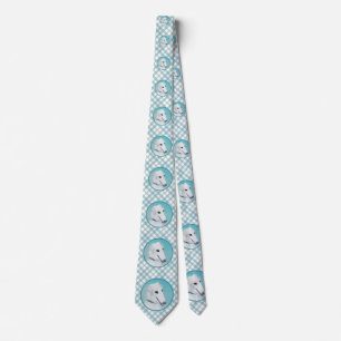 Borzoi (White) Painting - Cute Original Dog Art Neck Tie