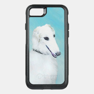 Borzoi (White) Painting - Cute Original Dog Art OtterBox Commuter iPhone SE/8/7 Case