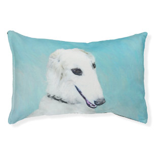 Borzoi (White) Painting - Cute Original Dog Art Pet Bed