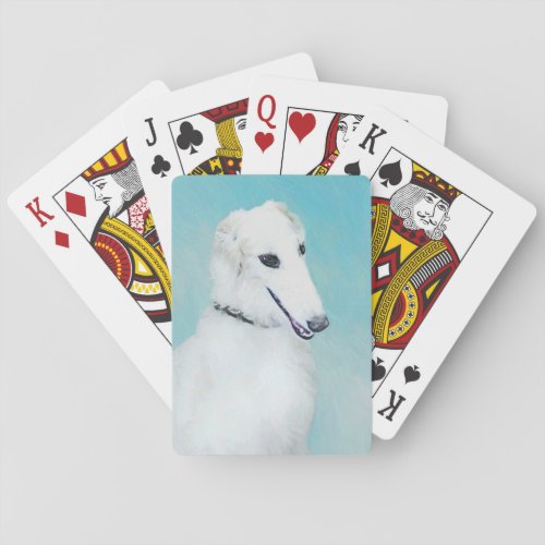 Borzoi White Painting _ Cute Original Dog Art Playing Cards