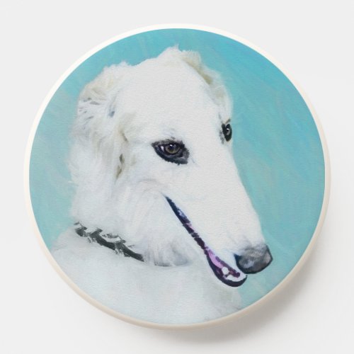 Borzoi White Painting _ Cute Original Dog Art PopSocket