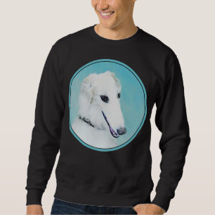 Borzoi (White) Painting - Cute Original Dog Art Sweatshirt