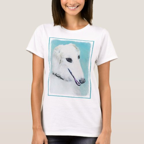 Borzoi White Painting _ Cute Original Dog Art T_Shirt