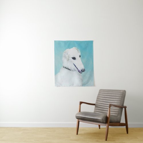 Borzoi White Painting _ Cute Original Dog Art Tapestry